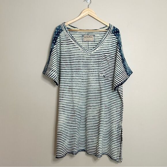 Free People We The Free True Blue Pocket Tunic Tee Size Small - Picture 4 of 11